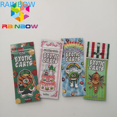 Sachets en matière plastique de cartouche olographe de Vape empaquetant les chariots exotiques d'huile zip-lock de Cbd