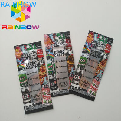 Sachets en matière plastique de cartouche olographe de Vape empaquetant les chariots exotiques d'huile zip-lock de Cbd