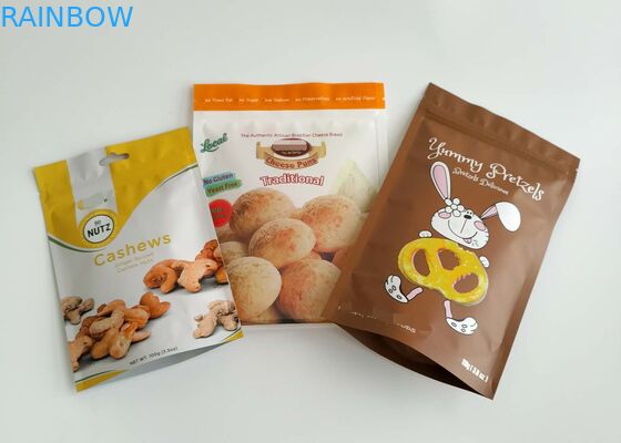 L'emballage alimentaire sec met en sac le dessus en plastique en aluminium de tirette pour des épices de graines de riz de poissons