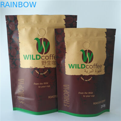 Les sacs à thé rescellables empaquetant le papier d'aluminium tiennent le sac de café avec la valve