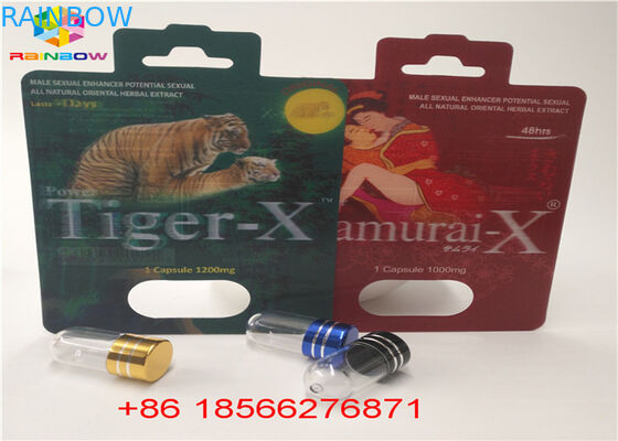 Carte de boursouflure de pilule de sexe empaquetant la boîte de papier de capsule de boîte de la présentation 3D avec le double trou