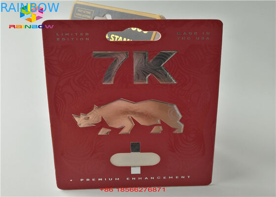 Carte de boursouflure de pilule de sexe empaquetant la boîte de papier de capsule de boîte de la présentation 3D avec le double trou