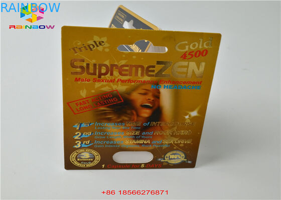 Carte de boursouflure de pilule de sexe empaquetant la boîte de papier de capsule de boîte de la présentation 3D avec le double trou