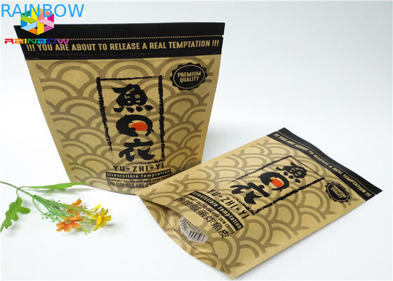 La coutume zip-lock a imprimé des sacs en papier que la nourriture tiennent le papier de Brown emballage de poche avec la fenêtre