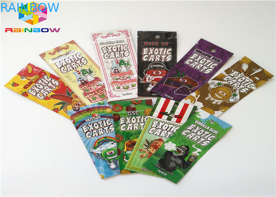 Empaquetage rescellable de cartouche d'huile des sachets en plastique d'encens de fines herbes AC1003 CBD Vape appliqué