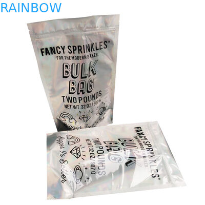 L'emballage olographe tiennent le plastique imprimé par personnalisation de sacs de poche de tirette