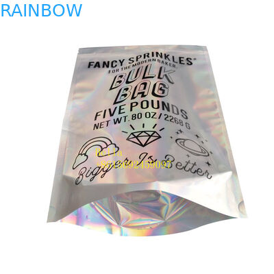 L'emballage olographe tiennent le plastique imprimé par personnalisation de sacs de poche de tirette