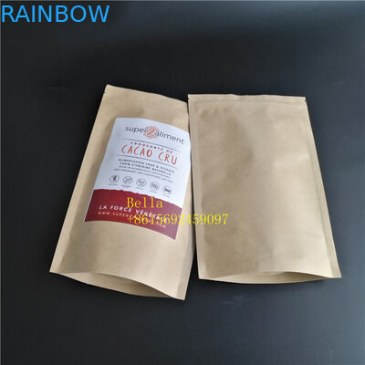 Sacs à thé imprimés par logo de feuille empaquetant la poche de tirette de papier de Brown emballage avec la fenêtre claire