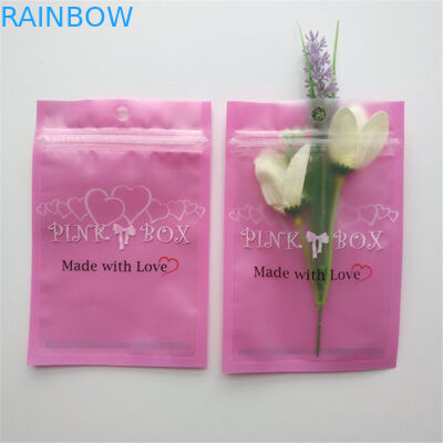 Poche cosmétique rescellable de tirette de bijoux de collier de boucles d'oreille de cil de rose de sac d'emballage