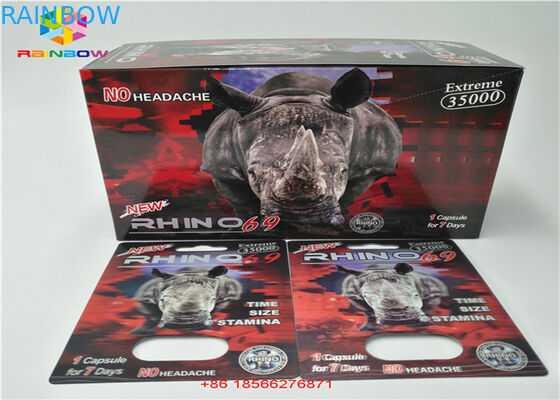 Impression de la boîte de présentation de Packa 3D de carte de boursouflure de pilule de sexe CMYK réutilisée avec le double trou