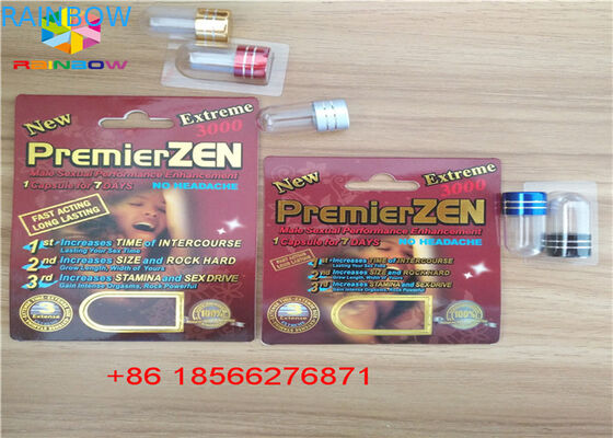 Impression de la boîte de présentation de Packa 3D de carte de boursouflure de pilule de sexe CMYK réutilisée avec le double trou