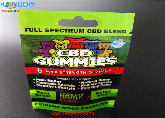 Sachet en aluminium stratifié par sacs en plastique de Packa de boursouflure de CBD GUMMIES avec la fenêtre