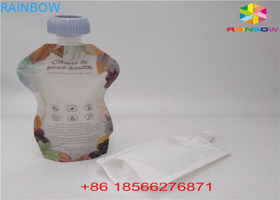 Les sacs liquides réutilisables de bec, tiennent des poches avec le bec de jus d'aluminium de Doypack de chapeau