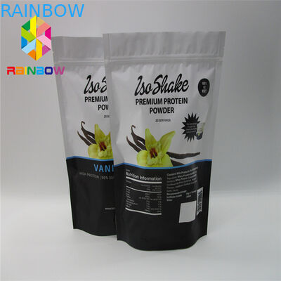 Sachets en matière plastique recyclables empaquetant le sac zip-lock de nourriture de thé de papier d'aluminium pour la poudre de protéine