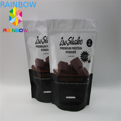 Sachets en matière plastique recyclables empaquetant le sac zip-lock de nourriture de thé de papier d'aluminium pour la poudre de protéine