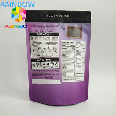 Sachets en matière plastique recyclables empaquetant le sac zip-lock de nourriture de thé de papier d'aluminium pour la poudre de protéine