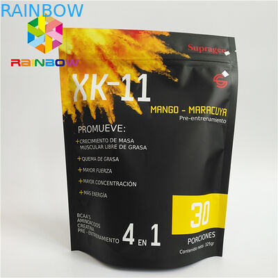 Sachets en matière plastique recyclables empaquetant le sac zip-lock de nourriture de thé de papier d'aluminium pour la poudre de protéine