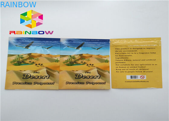 Petits sacs zip-lock d'emballage, poche de papier aluminium pour les pilules de fines herbes d'énergie d'encens