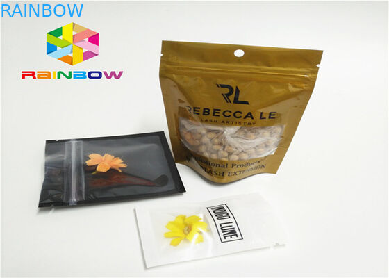 Sachets en matière plastique effet brillant/mat empaquetant le joint trois latéral pour l'encens de fines herbes