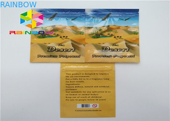 Sachets en matière plastique de sac de fines herbes d'encens empaquetant la serrure de tirette de pilules d'énergie de poche de Kratom