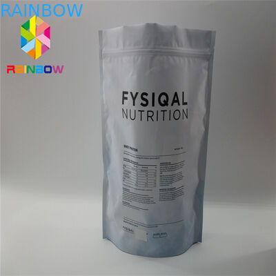 Sachets en matière plastique refermables de tirette empaquetant de doubles sacs plats dégrossis de coffre-fort de nourriture d'or mat