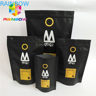 Tenez l'empaquetage de sachets en matière plastique imprimé un sac de café zip-lock de valve de manière