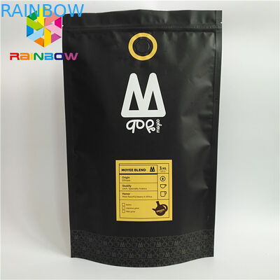 Tenez l'empaquetage de sachets en matière plastique imprimé un sac de café zip-lock de valve de manière