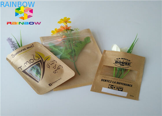 Barrière zip-lock adaptée aux besoins du client d'humidité de Mylar de papier aluminium de sacs en papier de papier d'emballage