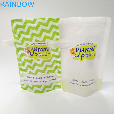 Adapté aux besoins du client imprimant la poche réutilisable d'aliment pour bébé de couvercle sûr d'enfant d'emballage de poche de bec