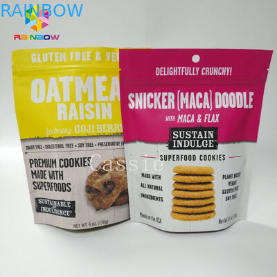 De finition brillants en plastique rescellables tiennent des biens d'emballage alimentaire de sac de casse-croûte de poche