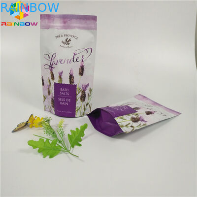 La poche mate faite sur commande d'aluminium d'impression empaquetant le corps de fond plat frottent le sac avec la tirette