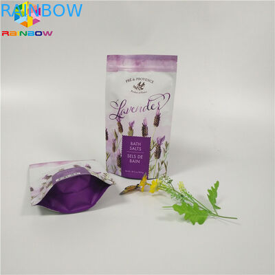 La poche mate faite sur commande d'aluminium d'impression empaquetant le corps de fond plat frottent le sac avec la tirette