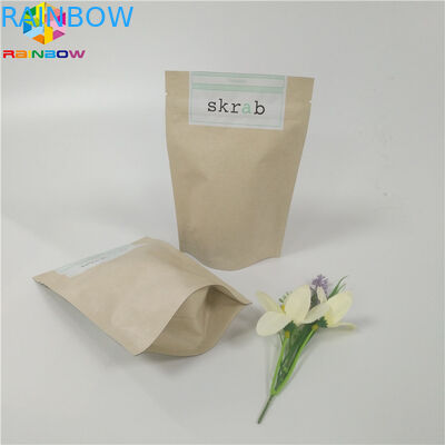 Les sacs en papier adaptés aux besoins du client de catégorie comestible tenant le corps recyclable frottent l'emballage