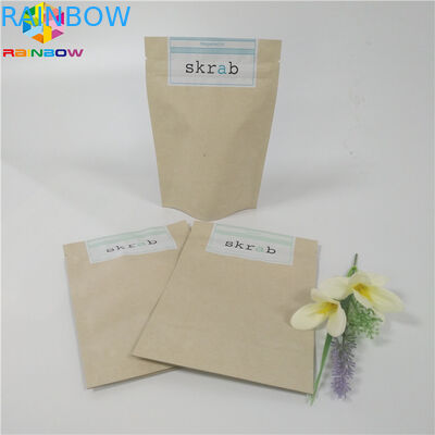 Les sacs en papier adaptés aux besoins du client de catégorie comestible tenant le corps recyclable frottent l'emballage