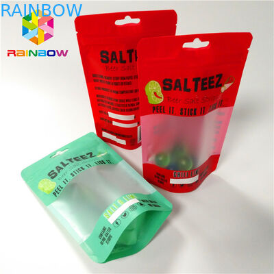 Sacs d'emballage imprimés par coutume de catégorie comestible de sachets en plastique avec la fenêtre et la tirette rectangulaires claires pour le stockage réutilisable