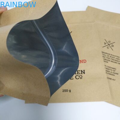 L'emballage de sac de casse-croûte de papier de Papier d'emballage Brown tiennent le fond plat de poche avec la tirette