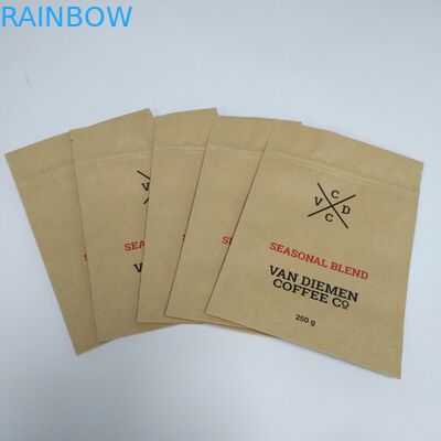 L'emballage de sac de casse-croûte de papier de Papier d'emballage Brown tiennent le fond plat de poche avec la tirette