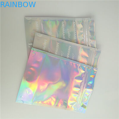 Tenez les sacs olographes avec l'effet olographe clair et arrière avant pour l'emballage de Comestic de cil