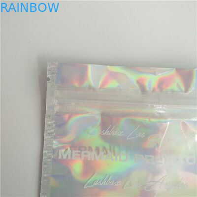 Tenez les sacs olographes avec l'effet olographe clair et arrière avant pour l'emballage de Comestic de cil