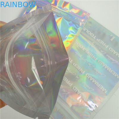Tenez les sacs olographes avec l'effet olographe clair et arrière avant pour l'emballage de Comestic de cil