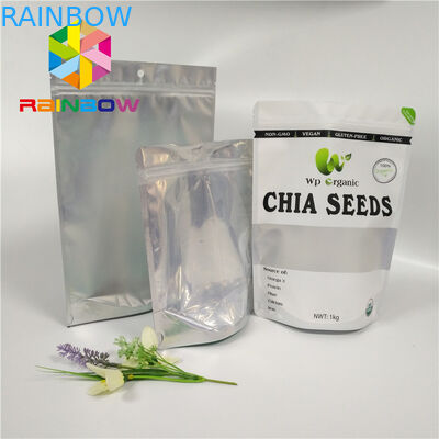 Le papier d'aluminium en gros de catégorie comestible tiennent le sac zip-lock avec la fenêtre avant claire pour des graines/emballage de fruits secs