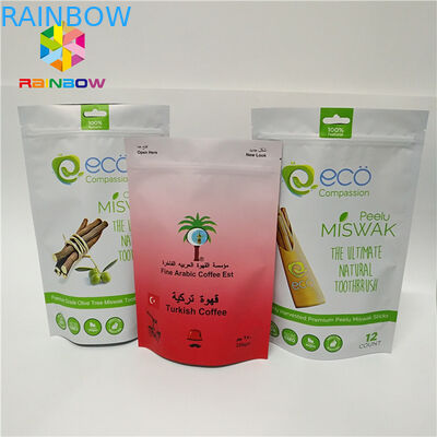 Le sac stratifié de tirette de bas d'aluminium tiennent la vente chaude en plastique de poches de café imprimée par coutume de sachets en plastique d'emballage de poche