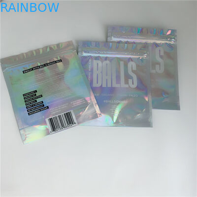 Taille adaptée aux besoins du client par emballage zip-lock de sachet en matière plastique de mauvaise herbe de l'hologramme CBD de preuve d'odeur