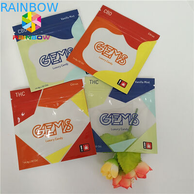 Encens de fines herbes rescellable empaquetant le côté du sachet en matière plastique 3 scellé avec des entailles de larme de tirette