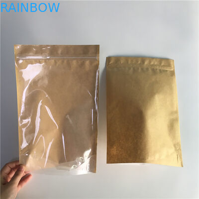 Papier d'emballage tiennent la serrure de tirette adaptée aux besoins du client par poche de papier d'aluminium de sacs en papier de serrure de fermeture éclair