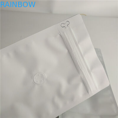 Remplissage supérieur d'impression blanche de plaine de film d'emballage alimentaire de sac de fond plat avec la soupape à air