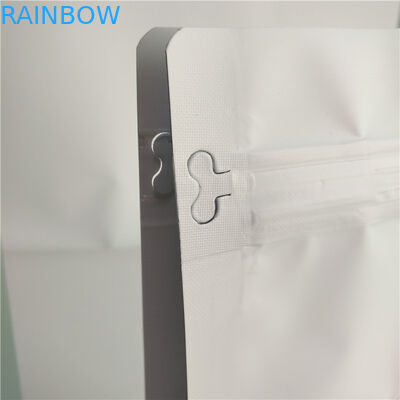 Remplissage supérieur d'impression blanche de plaine de film d'emballage alimentaire de sac de fond plat avec la soupape à air