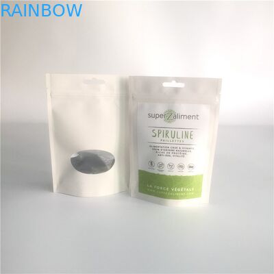 Les sacs en papier adaptés aux besoins du client rescellables tiennent l'impression de gravure de poches avec la fenêtre claire