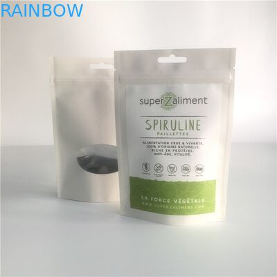 Les sacs en papier adaptés aux besoins du client rescellables tiennent l'impression de gravure de poches avec la fenêtre claire