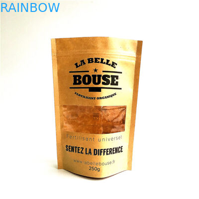 La serrure naturelle adaptée aux besoins du client recyclable de fermeture éclair de sacs en papier tiennent la poche avec la fenêtre